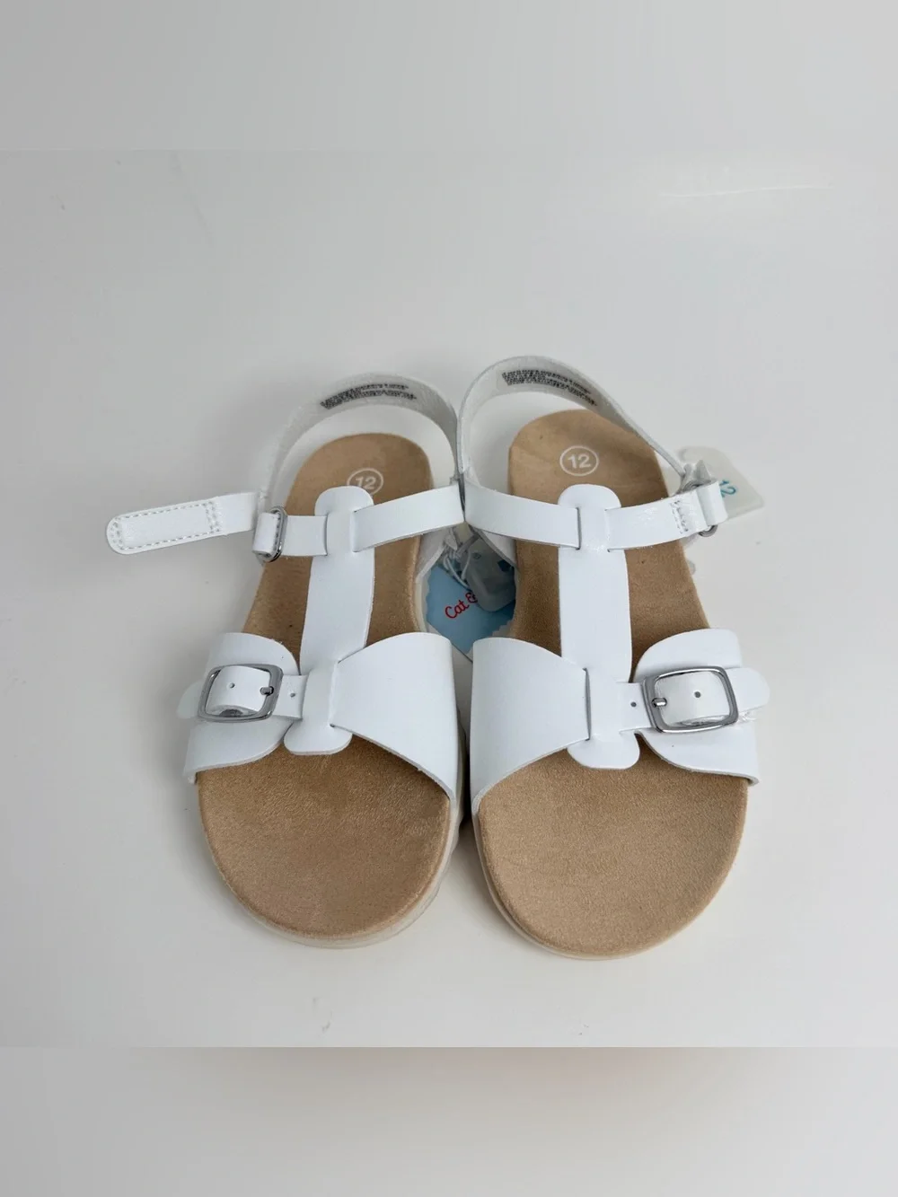 Cat & Jack White Buckle T-Strap Sandals for Kids